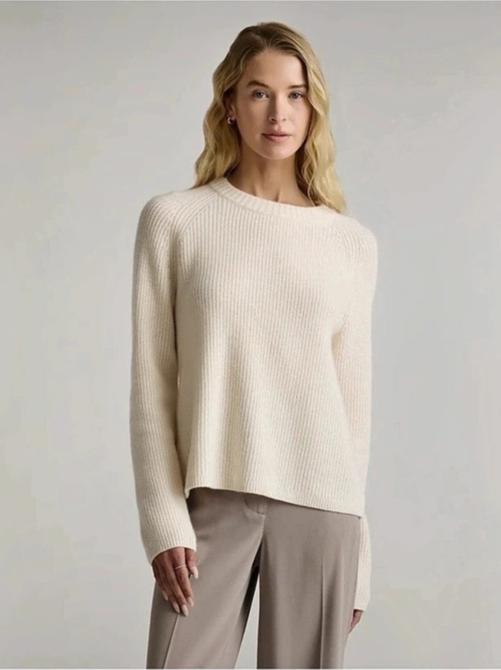 Quince Cashmere Crewneck Fisherman Sweater Size Medium ✨EUC✨Super Soft